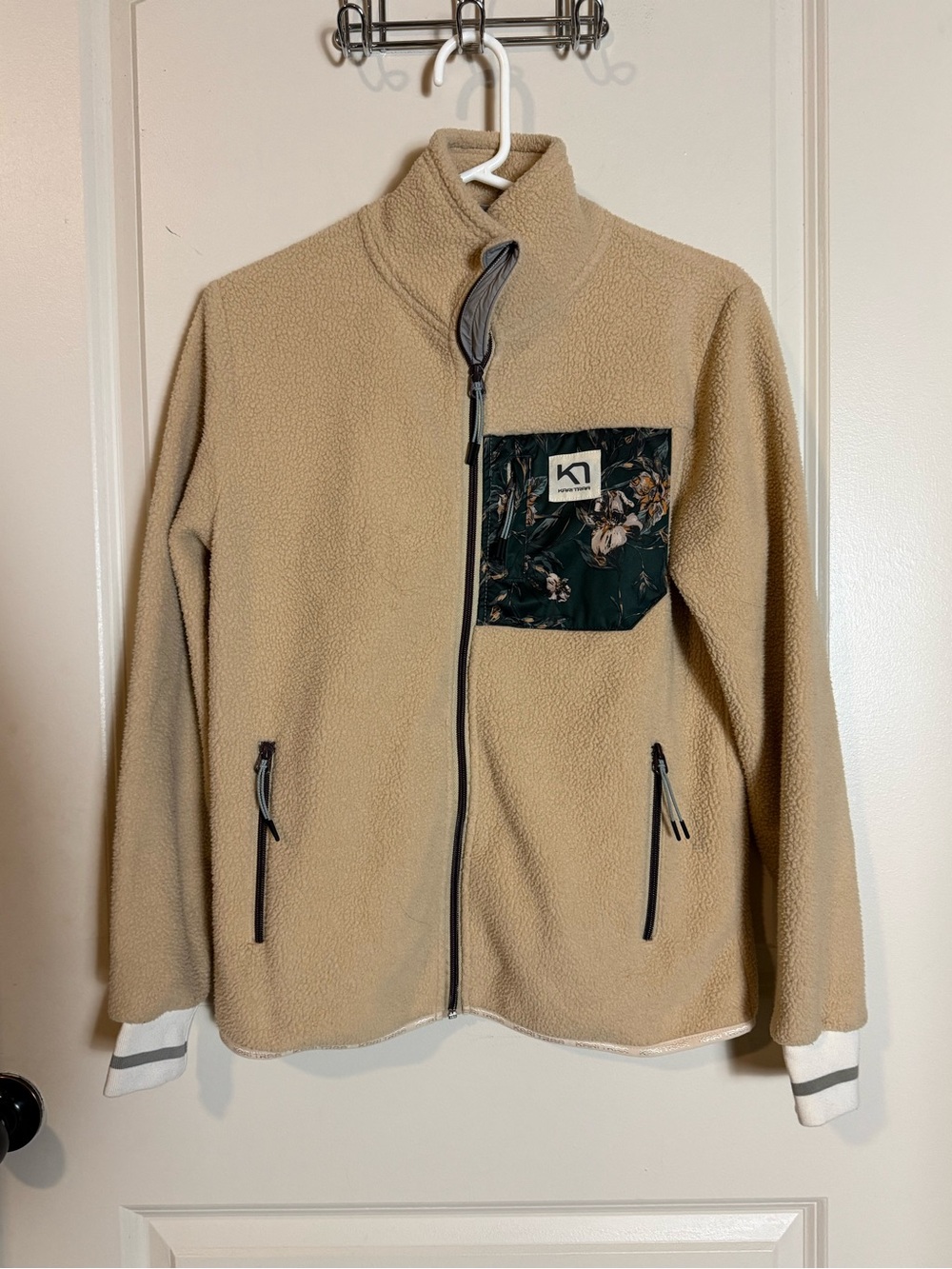 Kari Traa Sherpa Fleece Jacket with Floral Pocket